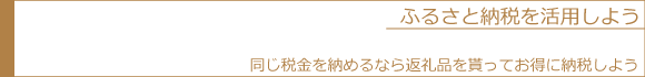 ふるさと納税を活用しよう